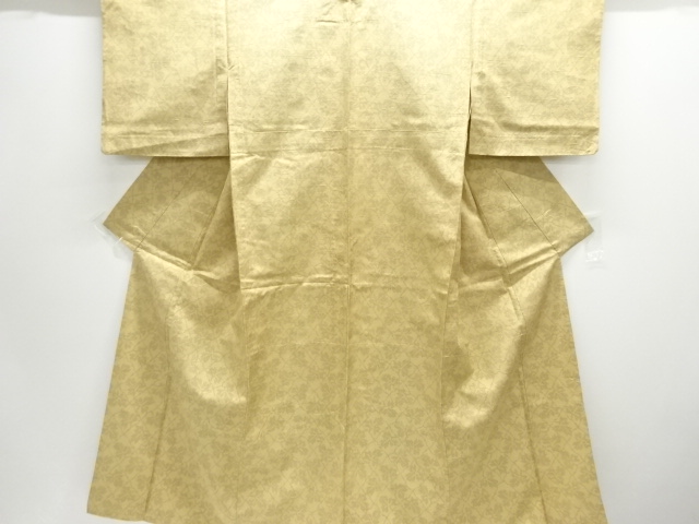 JAPANESE KIMONO / ANTIQUE HITOE KIMONO / SILK / TOKAMACHI TSUMUGI / WOVEN LEAVES